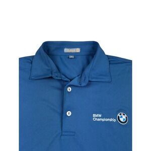 Peter Millar Summer Comfort BMW Championship Blue Golf Polo Shirt Mens Large
